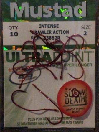 Mustad Slow Death Ultra Point Red Hooks