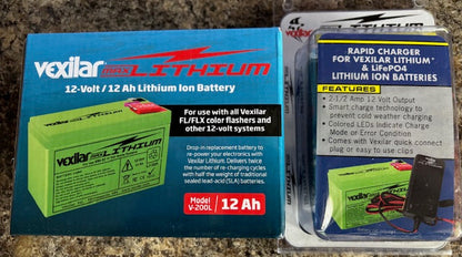 Vexilar 12v-Combo Pack- V220L -12AH MAX Lithium Battery - & - V-420L Rapid Charger