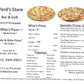 Bar & Grill / Whiz's Pizza Menu