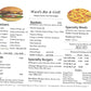 Bar & Grill / Whiz's Pizza Menu