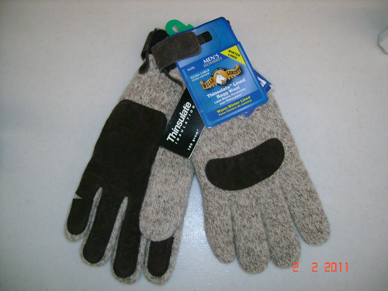Thinsulate Lined Rag Wool Gloves