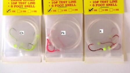 1-Hook 6'Snell with Colored Hook & Bead 6-pack