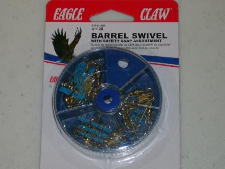 Eagle Claw Barrel Swivel with Saftey Snap