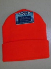 Blaze Orange Stocking Hat / Blaze Orange Beanie Cap / White Thinsulate Stocking Hat